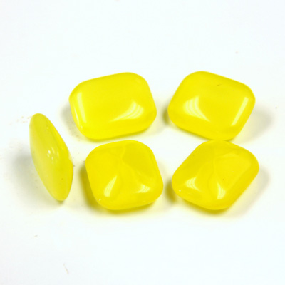 Glass Point Back Buff Top Stone Opaque Doublet - Cushion Octagon 10x8MM YELLOW MOONSTONE