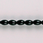 Czech Glass Pearl Bead - Oval 06x4MM BLACK 70449