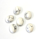 Gemstone Cabochon - Oval 10x8MM WHITE HOWLITE