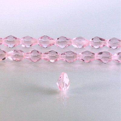 Czech Glass Fire Polish Bead - Pear 07x5MM LT PINK