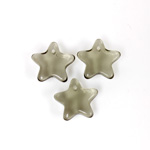 German Pressed Glass Pendant - Smooth Star 11MM BLACK DIAMOND