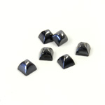 Glass High Dome Lampwork Cabochon - Square 04x4MM HEMATITE