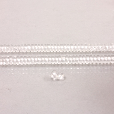 Czech Pressed Glass Bead - Smooth Rondelle 4MM CRYSTAL