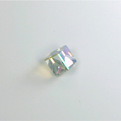 Cut Crystal Foiled Angled Cube 06MM CRYSTAL AB