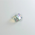 Cut Crystal Foiled Angled Cube 06MM CRYSTAL AB