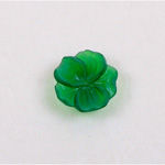 German Plastic Flower with Center Hole - 5-Petal Round 14MM MATTE EMERALD