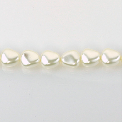 Czech Glass Pearl Bead - Potato 11x9.5MM WHITE 70401