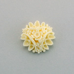 Plastic Carved Flower - Cluster Round 18MM IVORY