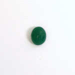 Gemstone Flat Back Carved Scarab 10x8MM GREEN ONYX