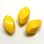 Plastic Bead - Twist 22x13MM BRIGHT YELLOW