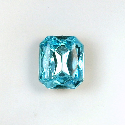 Glass Point Back Tin Table Cut (TTC) Stone - Cushioned Octagon 12x10MM AQUA