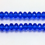 Czech Glass Fire Polish Bead - Rondelle Donut 07x4MM SAPPHIRE