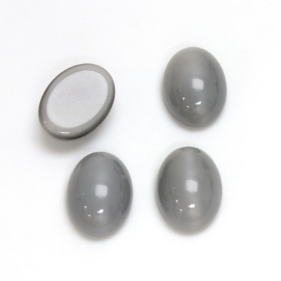 Glass Medium Dome Cabochon - Oval 14x10MM MOONSTONE GREY