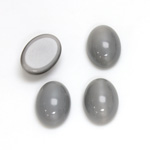 Glass Medium Dome Cabochon - Oval 14x10MM MOONSTONE GREY