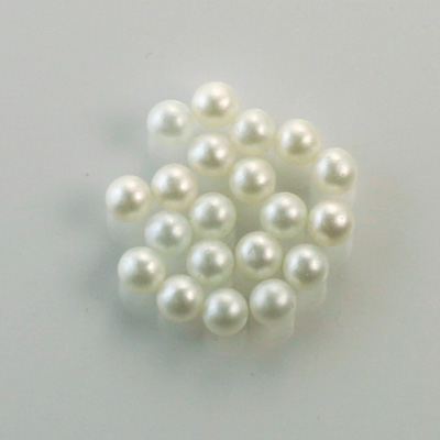 Czech Glass Pearl No-Hole Ball - 6MM WHITE 70401
