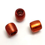 Plastic Bead - Bronze Lined Veggie Color Smooth Pony 11x12MM MATTE RED