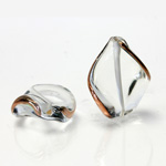 Czech Glass Lampwork Bead - Twist 24x14MM COPPER WRAP CRYSTAL