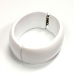 Acrylic Hinged Bangle - Round 32MM wide CHALKWHITE