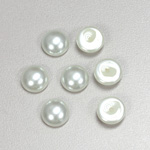 Glass Medium Dome Pearl Dipped Cabochon - Round 10MM WHITE