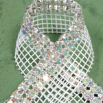Rhinestone Banding with MC Chaton 2 Row with Net One Edge - Round 19SS CRYSTAL AB-WHITE-SILVER