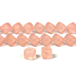 Czech Pressed Glass Bead - Cube with Diagonal Hole 08MM MATTE ROSALINE