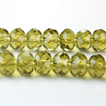 Chinese Cut Crystal Bead - Rondelle 06x8MM OLIVENE