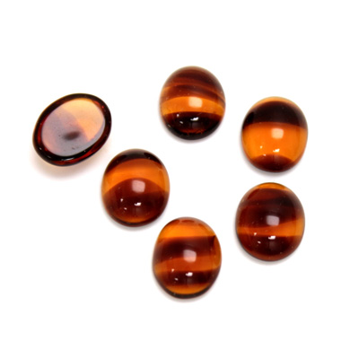 Glass Medium Dome Cabochon - Oval 10x8MM TORTOISE