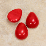 Glass Medium Dome Cabochon - Pear 18x13MM CHERRY RED