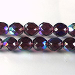 Czech Glass Fire Polish Bead - Round 10MM AMETHYST AB