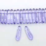 Czech Pressed Glass Pendant - Smooth Pear 20x4.5MM Coated LILAC