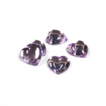Plastic Flat Back Foiled Cabochon - Heart 11x10MM LT AMETTHYST