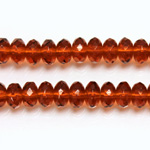 Czech Glass Fire Polish Bead - Rondelle Donut 07x4MM MADEIRA TOPAZ