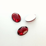 Plastic Flat Back Foiled Rauten Rose Rhinestone - Oval 14x10MM RUBY