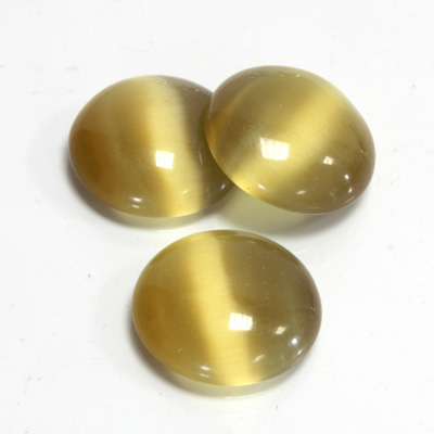 Fiber-Optic Cabochon - Round 18MM CAT'S EYE LT BROWN