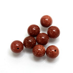 Man-made 1-Hole Ball 08MM BROWN GOLDSTONE