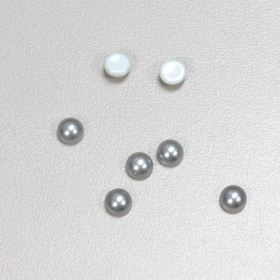 Glass Medium Dome Cabochon Pearl Spray Finish - Round 05MM LT GREY