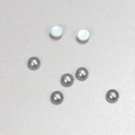 Glass Medium Dome Cabochon Pearl Spray Finish - Round 05MM LT GREY