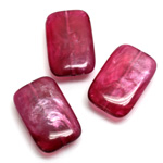 Plastic  Bead - Mixed Color Smooth Flat Rectangle 22x14MM FUCHSIA QUARTZ