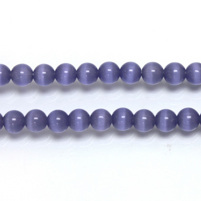 Fiber-Optic Synthetic Bead - Cat's Eye Smooth Round 05MM CAT'S EYE TANZANITE
