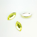 Plastic Flat Back Foiled Rose Cut Rhinestone - Navette 15x7MM JONQUIL