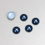 Glass Medium Dome Cabochon Pearl Spray Finish - Round 09MM NAVY