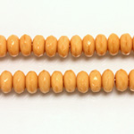 Czech Glass Fire Polish Bead - Rondelle Donut 07x4MM BEIGE OPAQUE