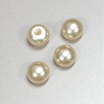 Glass High Dome Cabochon Pearl Dipped - Round 12MM WHITE