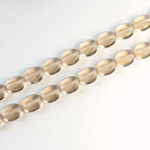 Czech Pressed Glass Bead - Flat Oval 08x6MM SMOKE TOPAZ