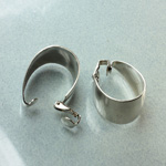 Wedding Band Hoop Earring with Clip 33x21MM Steel Nickel Plated