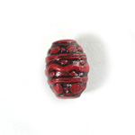 Plastic Engraved Bead - Barrel 20x15MM INDOCHINE RED