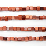 Man-made Bead - Cube Smooth 06x6MM BROWN GOLDSTONE