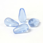 Czech Pressed Glass Bead - Smooth Pear 15x8MM LT SAPPHIRE