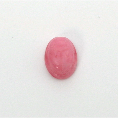 German Plastic Flat Back Scarab - Oval 14x10MM ROSE QUARTZ