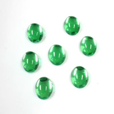 Plastic Flat Back Foiled Cabochon - Oval 08x6MM PERIDOT